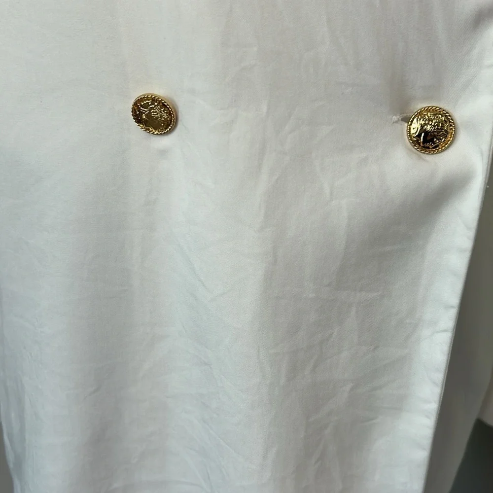 CAROLINE CONSTAS Ruffle Blazer Dress Split Ruffle Sleeve White Revolve Sz XS - Picture 6 of 16